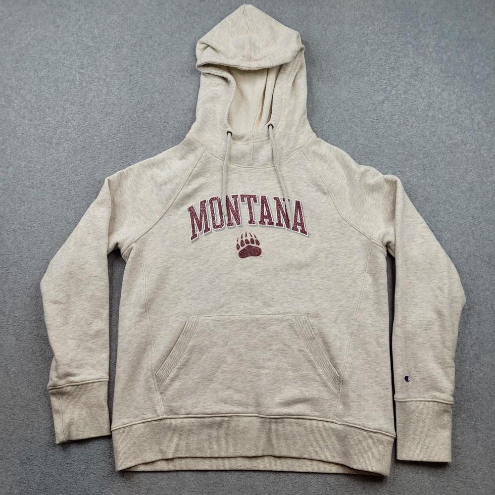 Champion Montana Hoodie Womens‎ Medium University of Montana Grizzlies Raglan